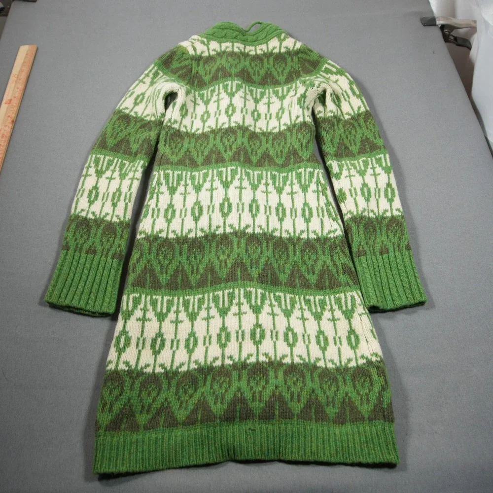 Sparrow Fair Isle Lambswool Angora Blend Knit Longline Women Cardigan Coat S